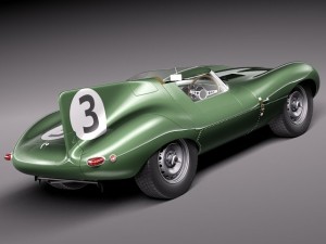 Jaguar D Type Longnose 1954 3D Model