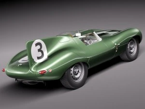 Jaguar D Type Longnose 1954 3D Model