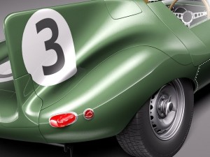 Jaguar D Type Longnose 1954 3D Model