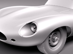 Jaguar D Type Longnose 1954 3D Model