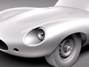 Jaguar D Type Longnose 1954 3D Model