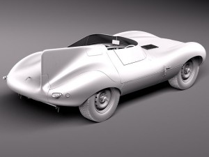 Jaguar D Type Longnose 1954 3D Model