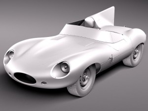 Jaguar D Type Longnose 1954 3D Model