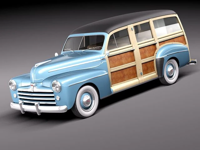 F1948 Woody Station Wagon 3D Model .c4d .max .obj .3ds .fbx .stl .blend 