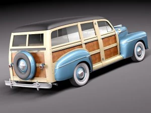 F1948 Woody Station Wagon 3D Model