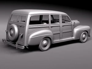 F1948 Woody Station Wagon 3D Model