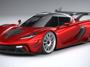 Generic Hypercar 2022 lowpoly 3D Model