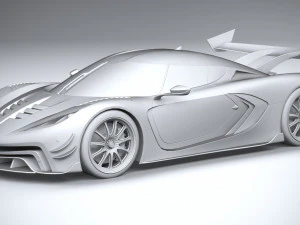 Generic Hypercar 2022 lowpoly 3D Model