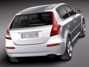 Generic Average Hatchback Car 3D Model