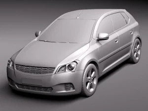 Generic Average Hatchback Car 3D Model