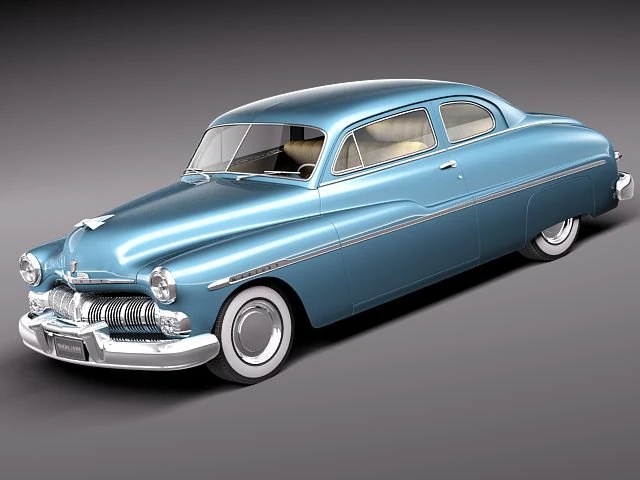Mercury Coupe 1950 3D Model .c4d .max .obj .3ds .fbx .stl .blend