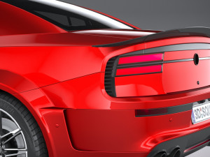 Generic Muscle Sedan 2022 lowpoly 3D Model