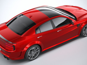 Generic Muscle Sedan 2022 lowpoly 3D Model