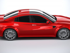 Generic Muscle Sedan 2022 lowpoly 3D Model