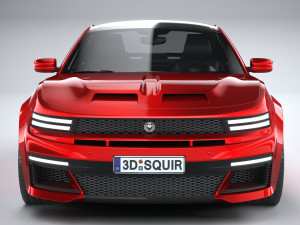 Generic Muscle Sedan 2022 lowpoly 3D Model