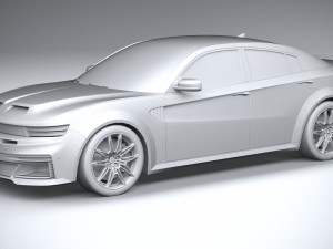 Generic Muscle Sedan 2022 lowpoly 3D Model