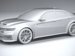 Generic Muscle Sedan 2022 lowpoly 3D Model