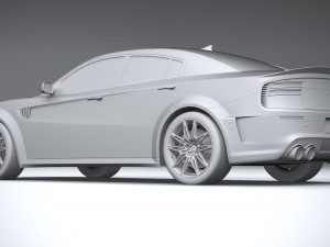 Generic Muscle Sedan 2022 lowpoly 3D Model