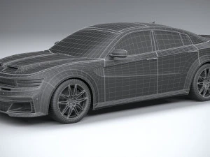 Generic Muscle Sedan 2022 lowpoly 3D Model