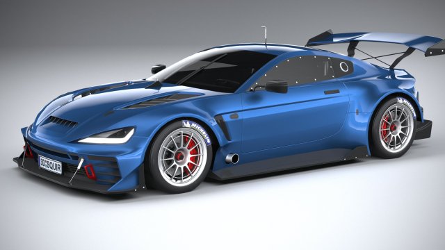 Generic Race Car GT3 2022 Lowpoly 3D मॉडल .c4d .max .obj .3ds .fbx .stl .blend
