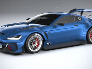 Generisches Rennauto GT3 2022 Lowpoly 3D Modell