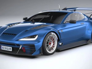 Generic Race Car GT3 2022 Lowpoly 3D Model