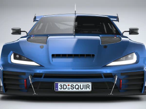 Generic Race Car GT3 2022 Lowpoly 3D Model