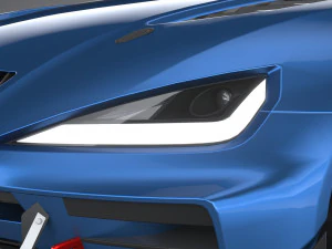 Generic Race Car GT3 2022 Lowpoly 3D Model