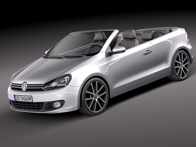 Volkswagen Golf Cabriolet 2012 3D Model .c4d .max .obj .3ds .fbx .stl .blend 