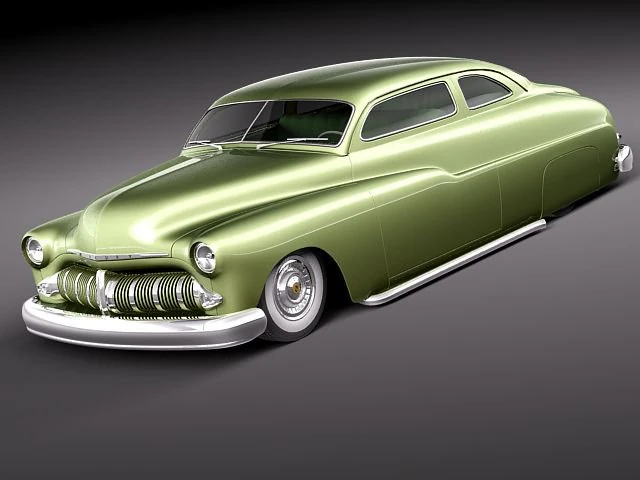 Coupe 1950 Led Sled Custom 3D Model .c4d .max .obj .3ds .fbx .stl .blend 