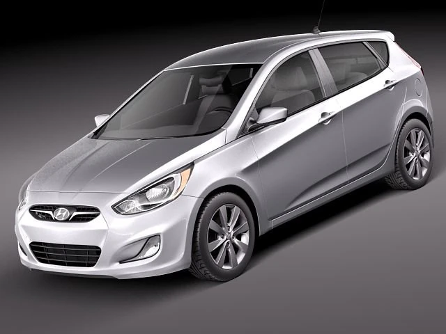 Hyundai Accent Hatchback 2012 3D Model .c4d .max .obj .3ds .fbx .stl .blend 