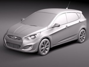 Hyundai Accent Hatchback 2012 Modelo 3D