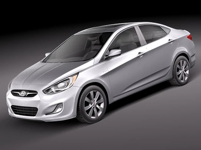 Hyundai Accent Sedan 2012 3D Model .c4d .max .obj .3ds .fbx .stl .blend 