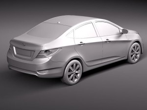 Hyundai Accent Sedan 2012 Modèle 3D