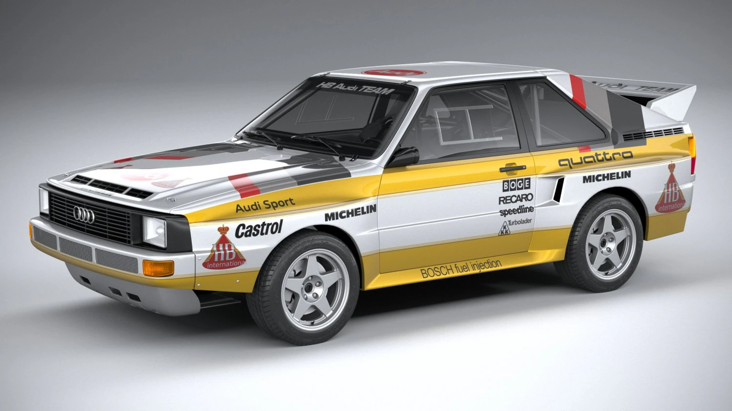Audi Sport Quattro Rally 1985 3D Model .c4d .max .obj .3ds .fbx .stl .blend 