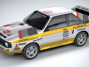 Audi Sport Quattro Rally 1985 3D Model