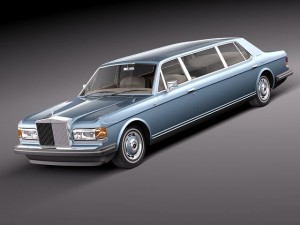 RollsRoyce Silver Spirit Spur 1980-1998 Stretched Limo 3D Model