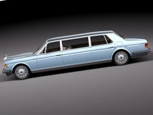 RollsRoyce Silver Spirit Spur 1980-1998 Stretched Limo 3D Model