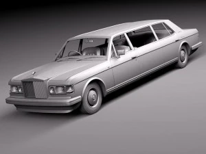 RollsRoyce Silver Spirit Spur 1980-1998 Stretched Limo 3D Model