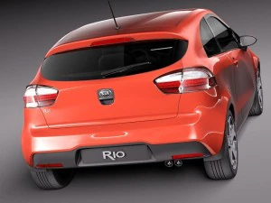 Kia Rio 3-door Hatchback 2012 3D Model