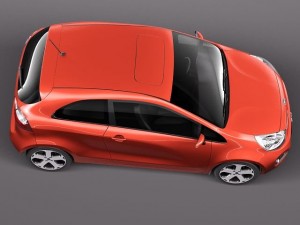 Kia Rio 3-door Hatchback 2012 3D 모델