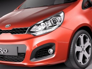 Kia Rio 3-door Hatchback 2012 3D 모델