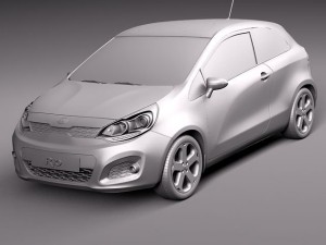 Kia Rio 3-door Hatchback 2012 3D 모델