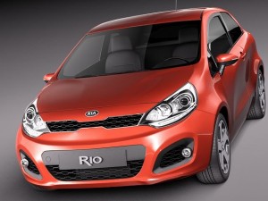Kia Rio 3-door Hatchback 2012 3D 모델