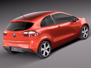 Kia Rio 3-door Hatchback 2012 3D 모델