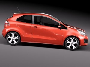 Kia Rio 3-door Hatchback 2012 3D 모델