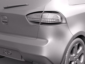 Kia Rio 3-door Hatchback 2012 3D 모델