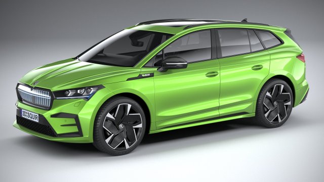 Skoda Enyaq RS 2022 Model 3D .c4d .max .obj .3ds .fbx .stl .blend 