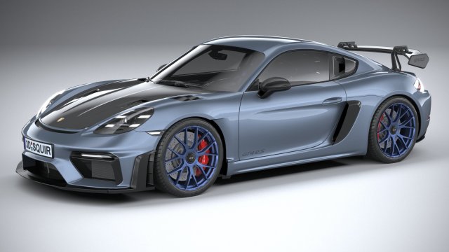Porsche 718 Cayman GT4 RS 2022 LowPoly Modèle 3D .c4d .max .obj .3ds .fbx .stl .blend