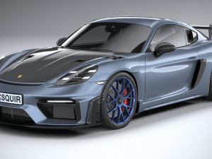 Porsche 718 Cayman GT4 RS 2022 LowPoly Modèle 3D
